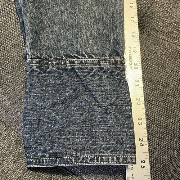 Vintage LA Blues Denim Chore Coat Barn Jacket Jean 90s Y2K Hood Zip Womens 18 20 - Picture 14 of 15